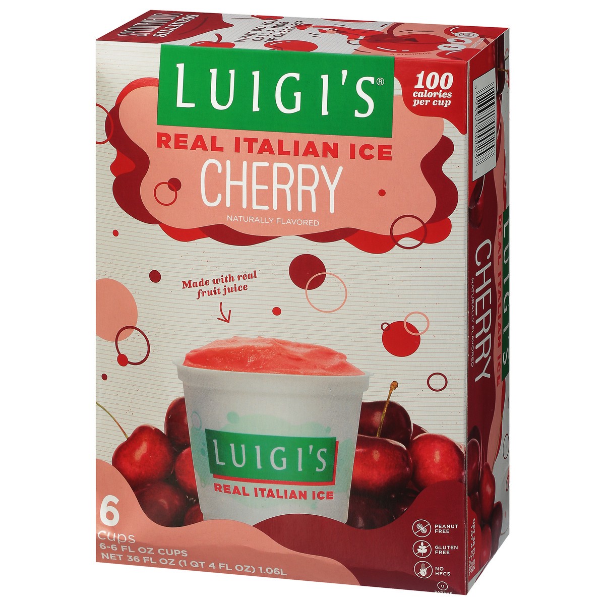 slide 3 of 9, Luigi's Cherry Real Italian Ice 6 - 6 fl oz Cups, 6 ct