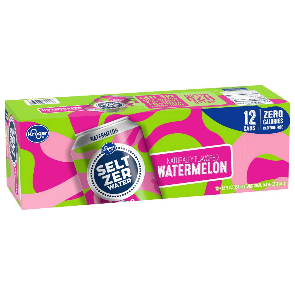 slide 2 of 5, Kroger Watermelon Seltzer Water - 12 ct; 12 fl oz, 12 ct; 12 fl oz