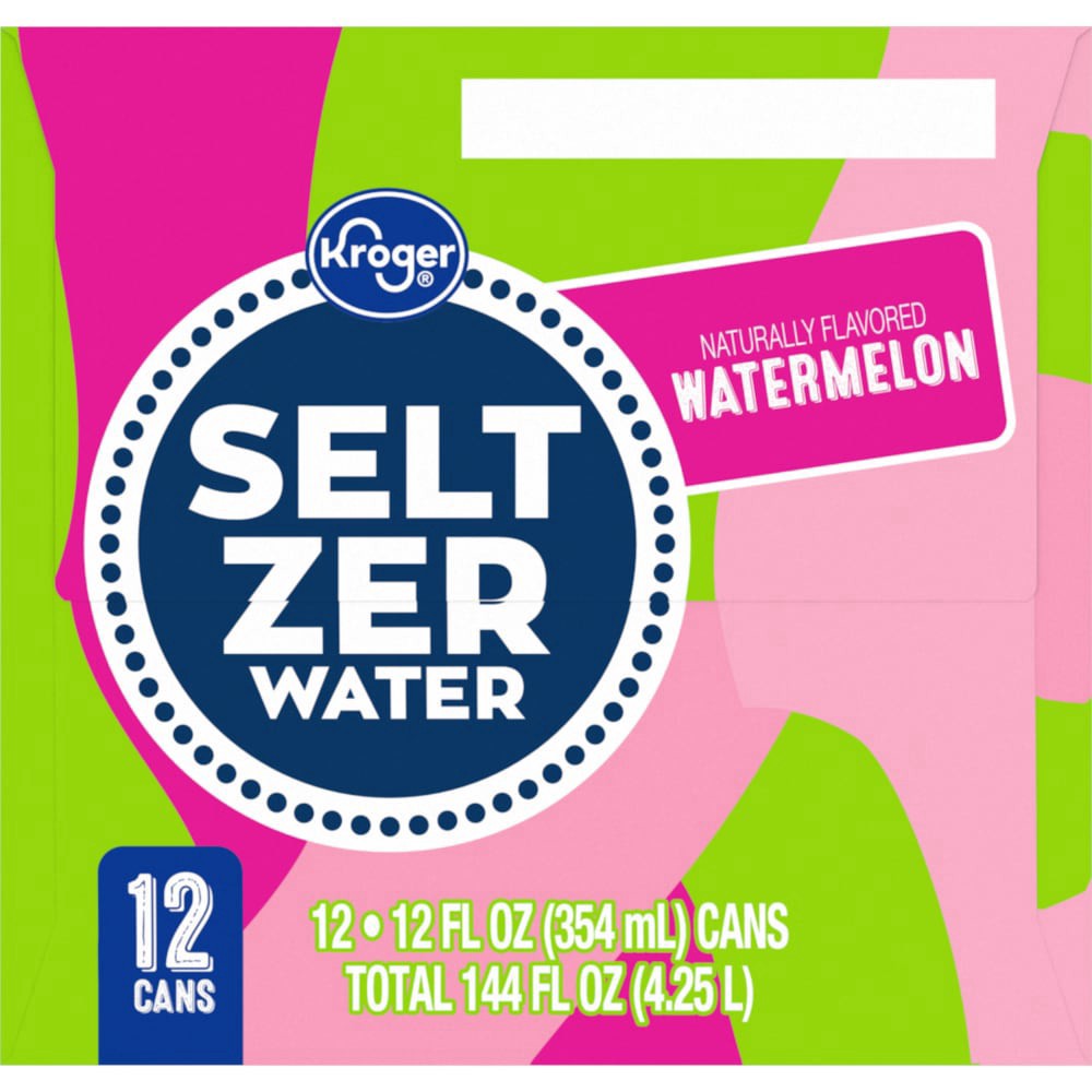 slide 4 of 5, Kroger Watermelon Seltzer Water - 12 ct; 12 fl oz, 12 ct; 12 fl oz