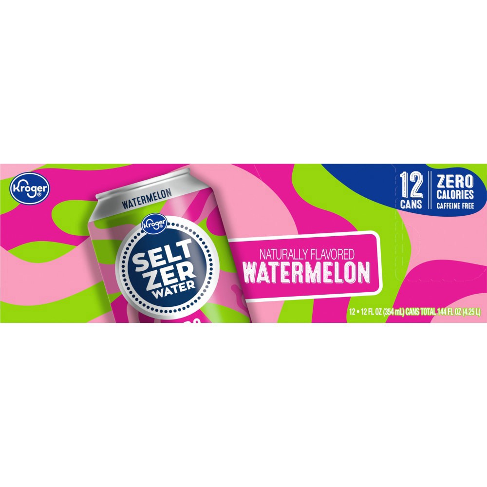 slide 3 of 5, Kroger Watermelon Seltzer Water - 12 ct; 12 fl oz, 12 ct; 12 fl oz