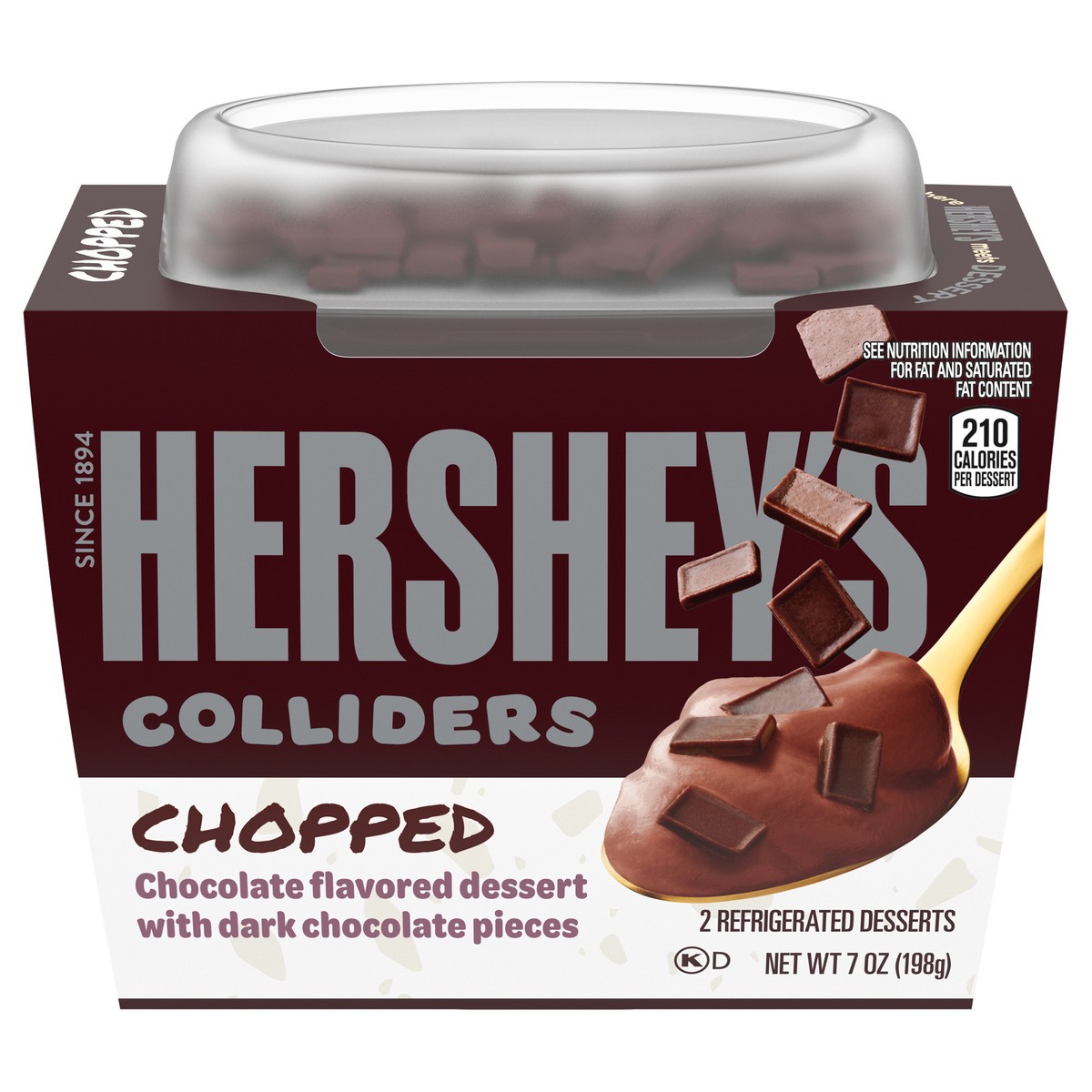 slide 5 of 14, COLLIDERS™ Chopped HERSHEY''S Chocolate Refrigerated Dessert, 2 ct Pack, 2 ct