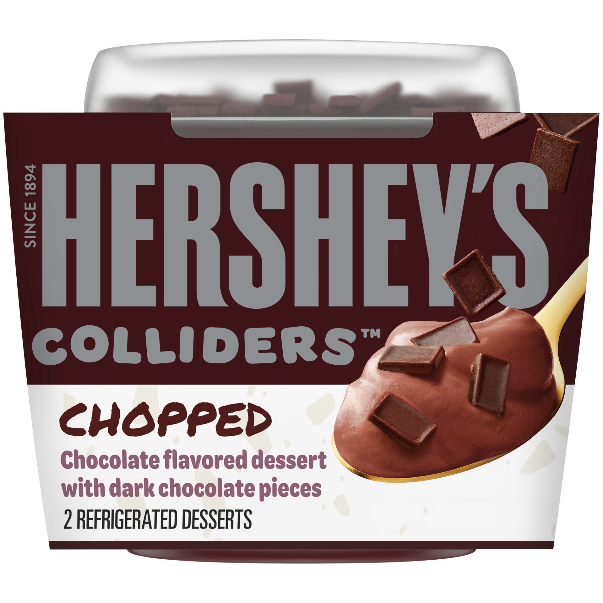 slide 1 of 14, COLLIDERS™ Chopped HERSHEY''S Chocolate Refrigerated Dessert, 2 ct Pack, 2 ct