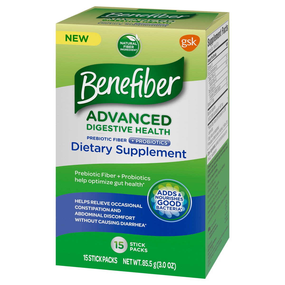 slide 7 of 9, Benefiber Advanced Digestive Health Pre-Probiotic Sticks - 3oz, 15 ct