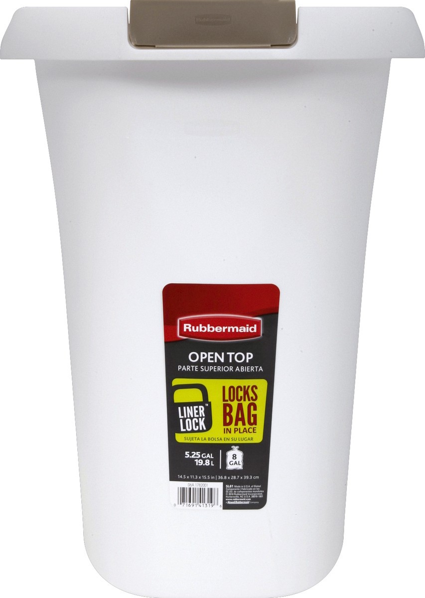 slide 1 of 1, Rubbermaid White Wastebasket, 1 ct