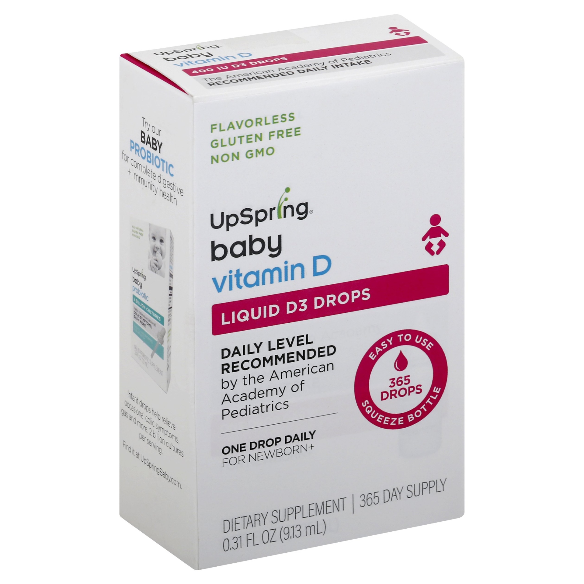 slide 1 of 1, UpSpring Wellbaby Vitamin D Liquid, 0.68 fl oz