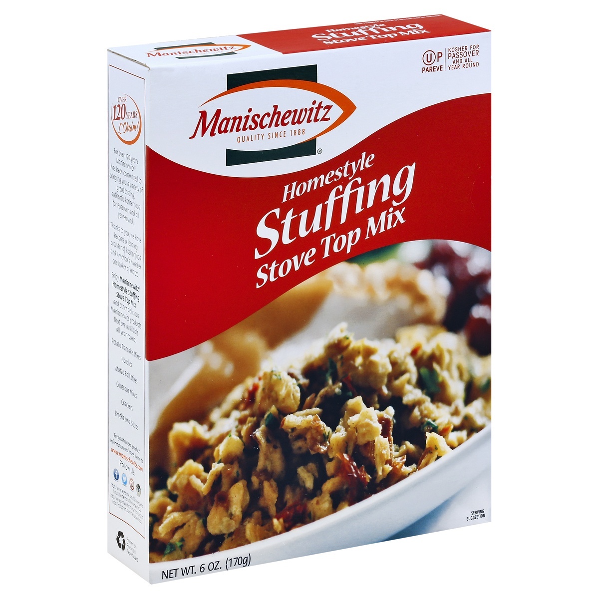 slide 1 of 1, Manischewitz R.A.B. Food Group Llc Homestyle Stove Top Stuffing, 6 oz