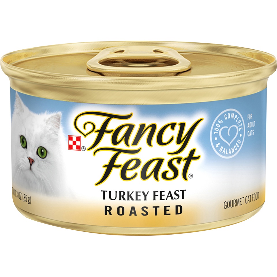 slide 1 of 4, Purina Fancy Feast Roasted Turkey Feast Cat Food, 3.33 oz