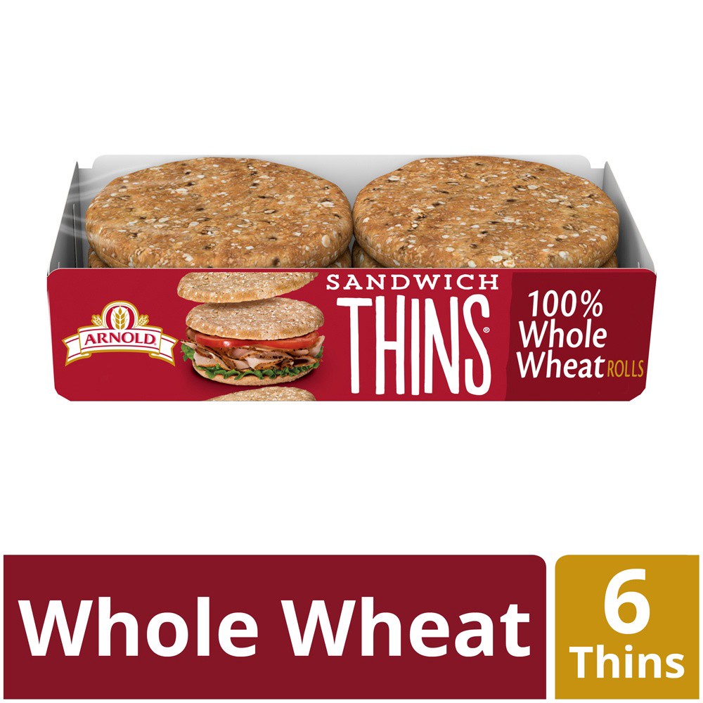 slide 8 of 9, Arnold Whole Wheat Pre-sliced Rolls, 6 count, 12 oz, 6 ct
