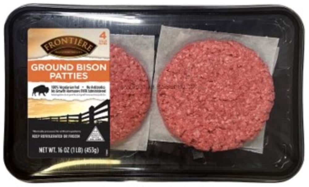 slide 2 of 2, Frontiere Natural Meats Ground Bison Patties, 4 ct / 0.25 lb