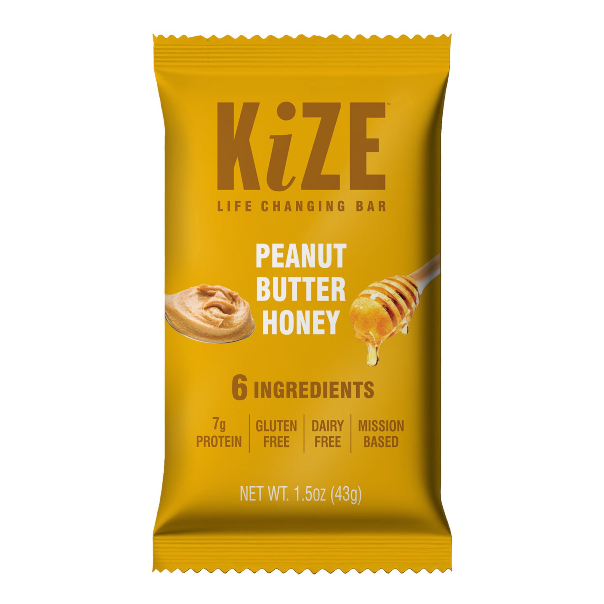 slide 1 of 1, KiZE Peanut Butter Honey Bar 1.5 oz, 1.5 oz