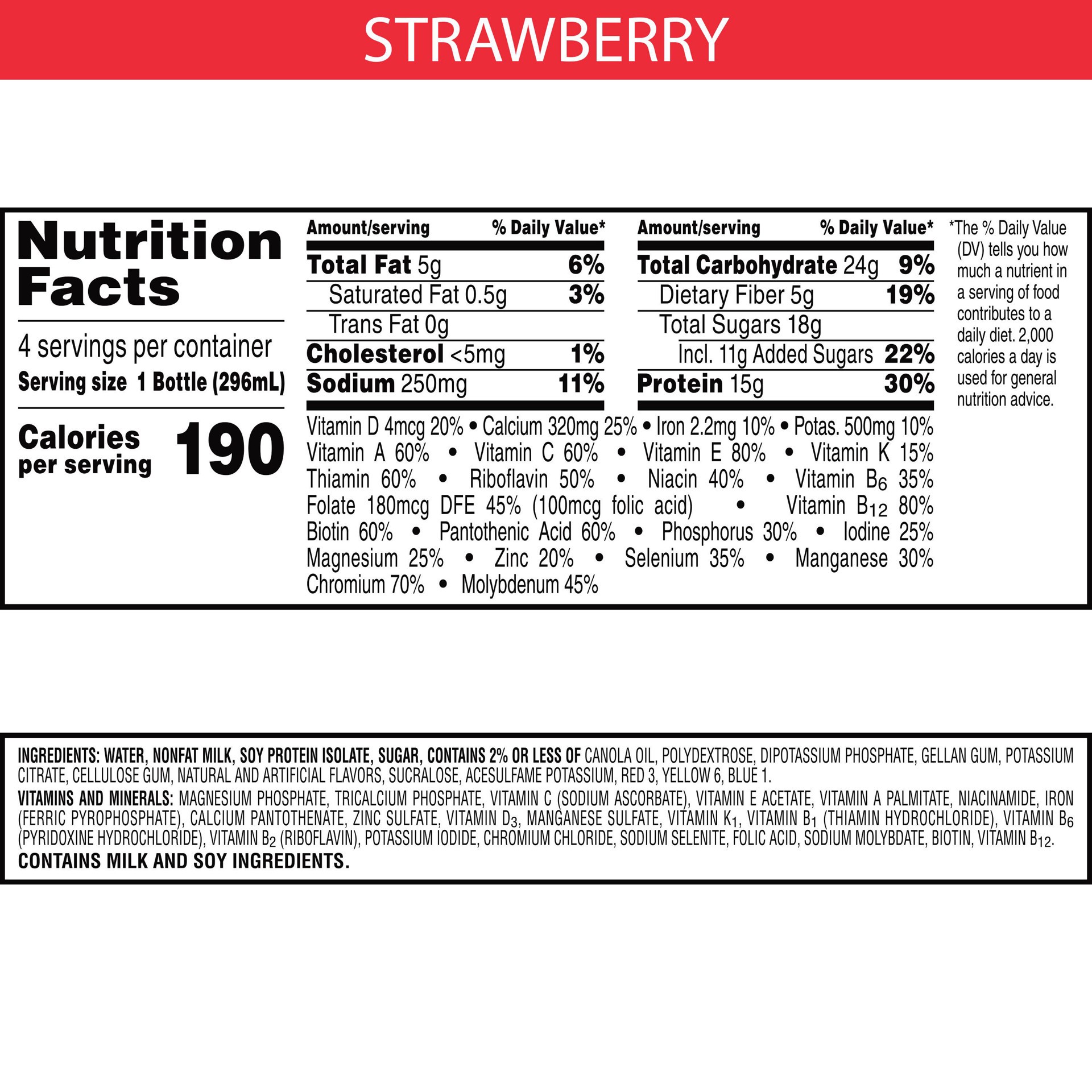 slide 5 of 5, Special K Kellogg's Special K Protein Shakes, Meal Replacement, High Protein, Gluten-Free Snacks, Strawberry, 40oz Pack, 4 Bottles, 4 ct
