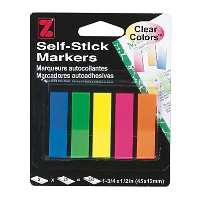 slide 1 of 1, Z-International Neon Self-Stick Markers, 125 ct