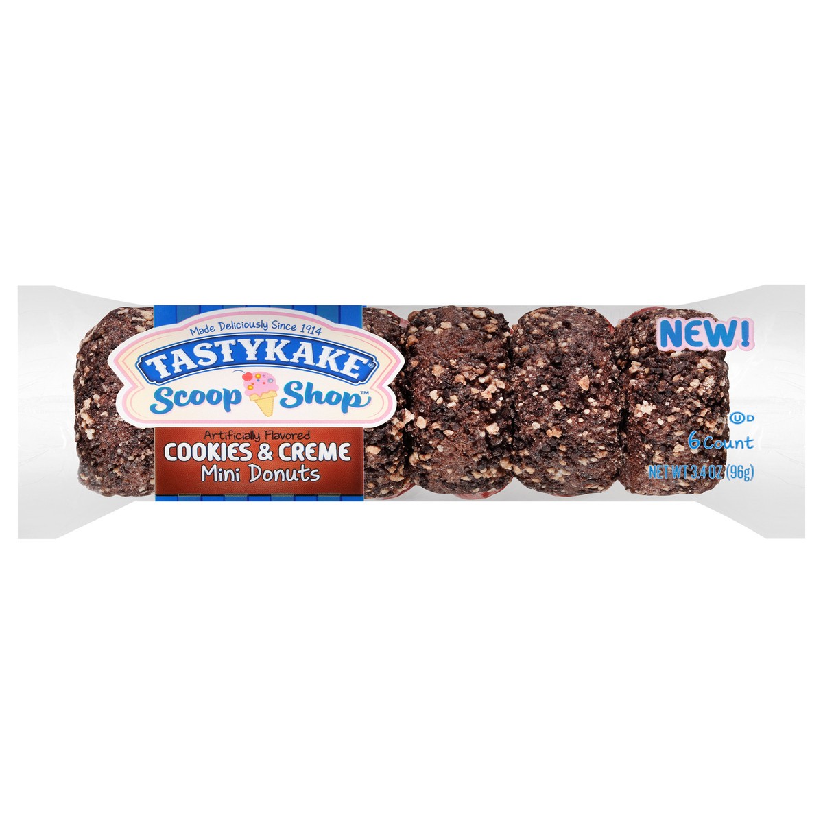 slide 1 of 11, Tastykake Scoop Shop™ Cookies & Creme Mini Donuts 6 ct Pack, 3.4 oz