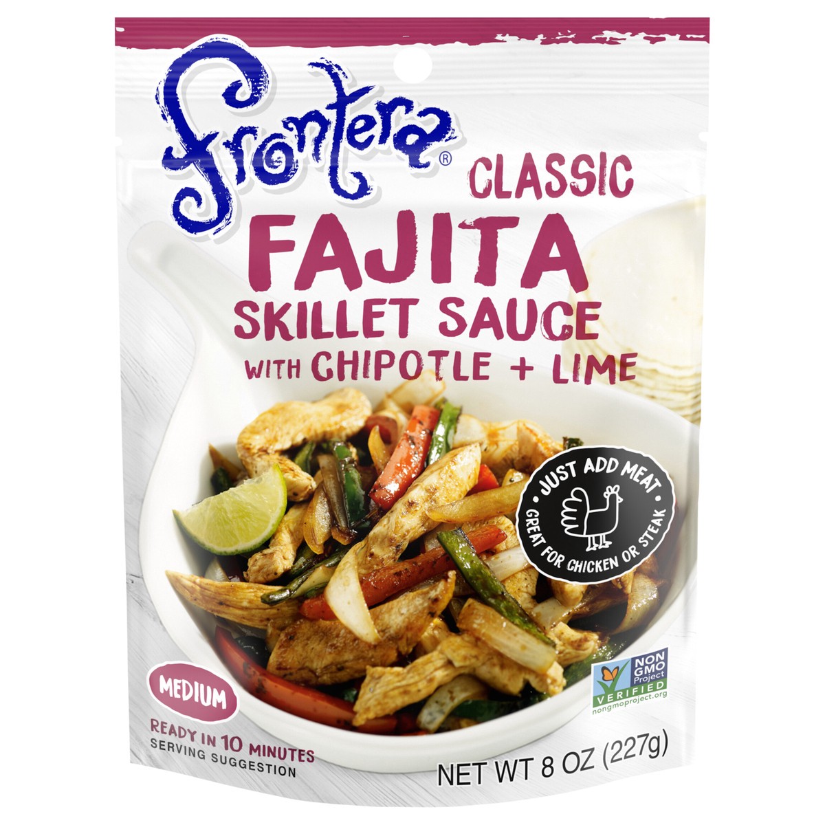 slide 1 of 1, Frontera Medium Classic Fajita Skillet Sauce with Chipotle and Lime, 8 oz, 8 oz