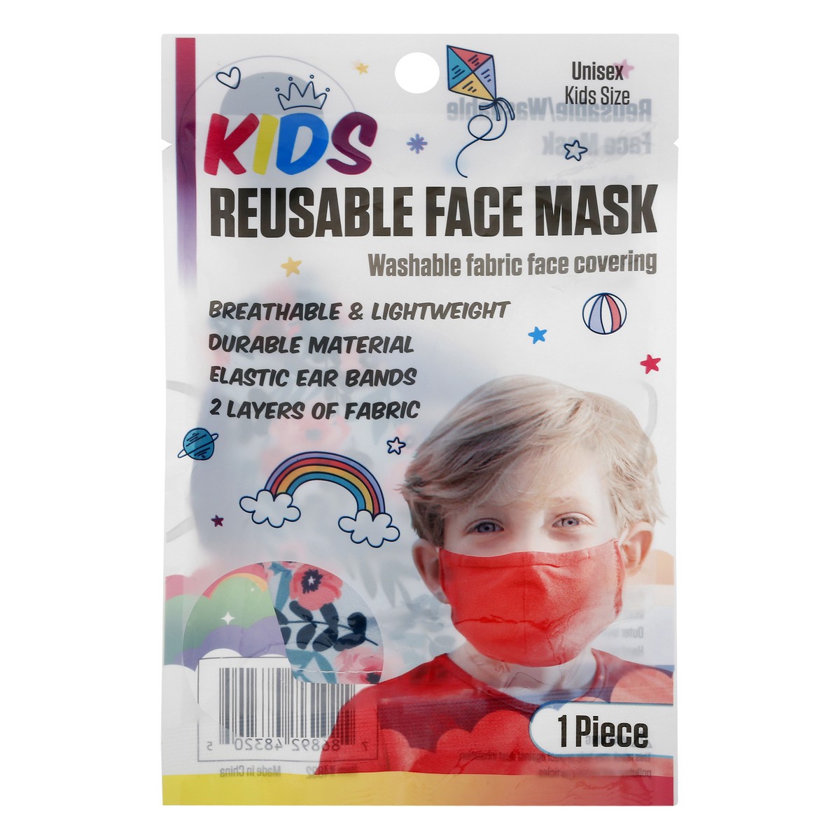 slide 5 of 11, Face Mask Unisex Kids Size Reusable Face Mask 1 ea, 1 bc