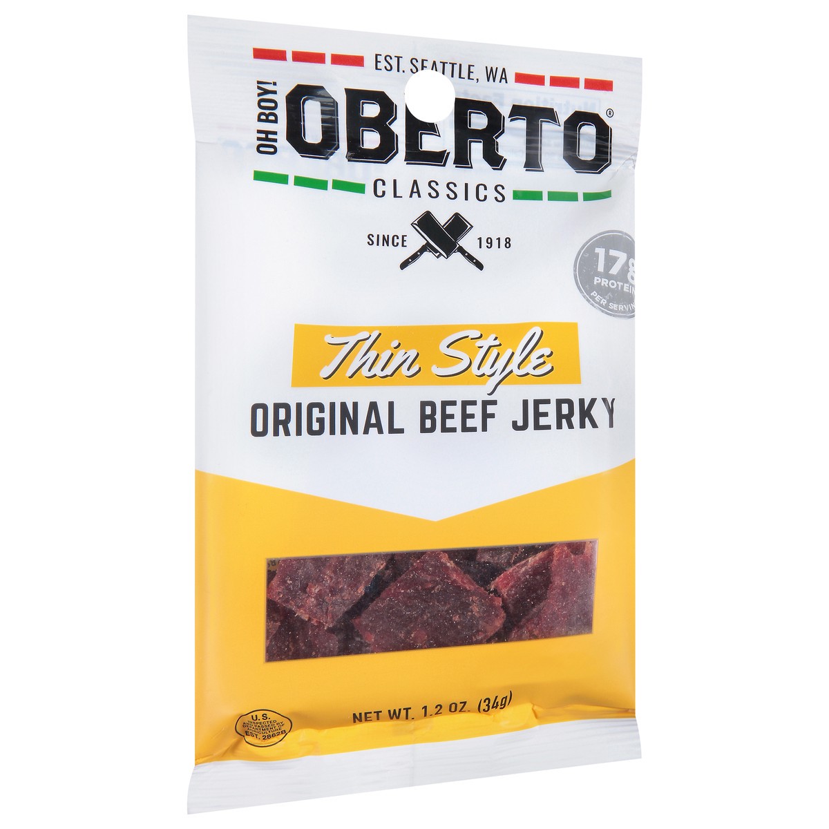 slide 2 of 9, Oberto Natural Jerky, 1.2 oz