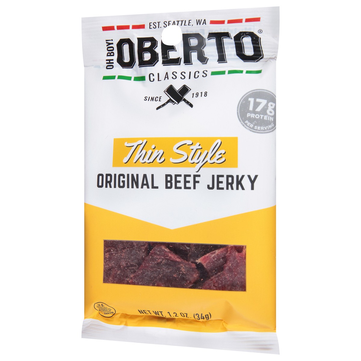 slide 3 of 9, Oberto Natural Jerky, 1.2 oz