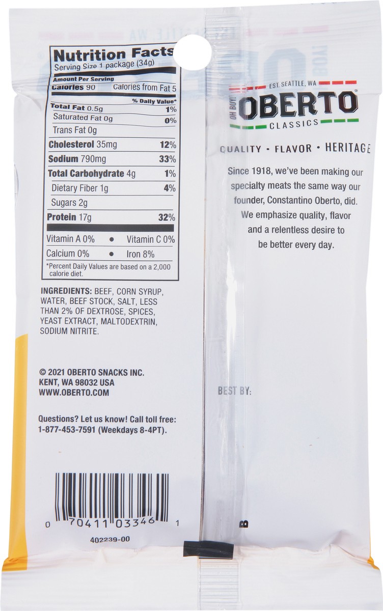 slide 5 of 9, Oberto Natural Jerky, 1.2 oz