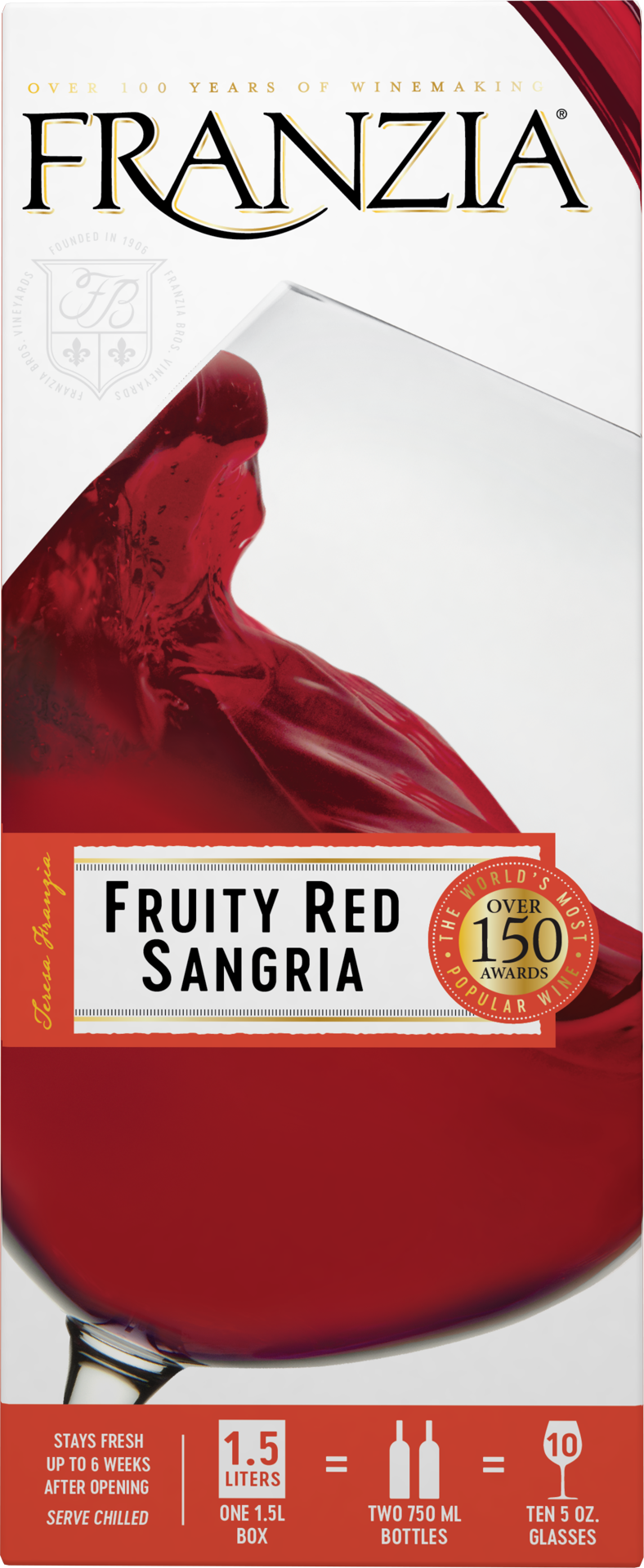 slide 3 of 4, Franzia Fruity Red Sangria Red Wine - 1.5 Liter, 1.50 liter