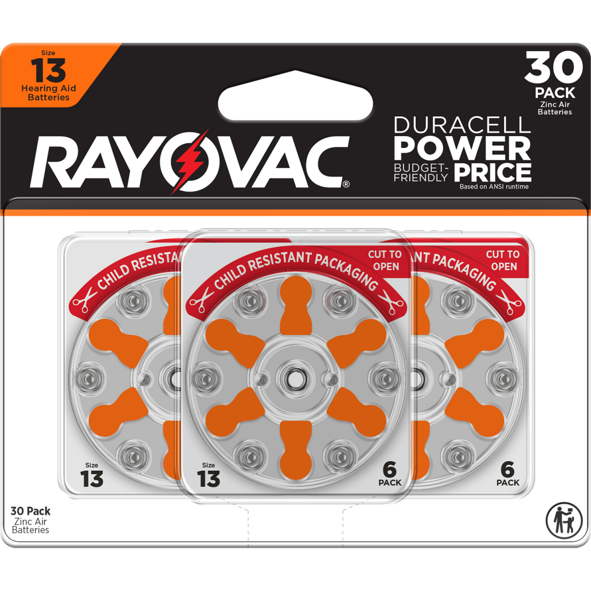 slide 1 of 5, Rayovac Hearing Aid Battery #13 30Pk, 30 ct