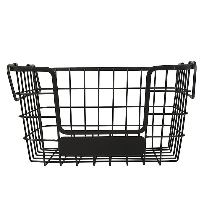 slide 1 of 3, Salt Stackable Iron Fruit Basket - Black, 1 ct