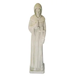Blue Orange Pottery St Francis Statue