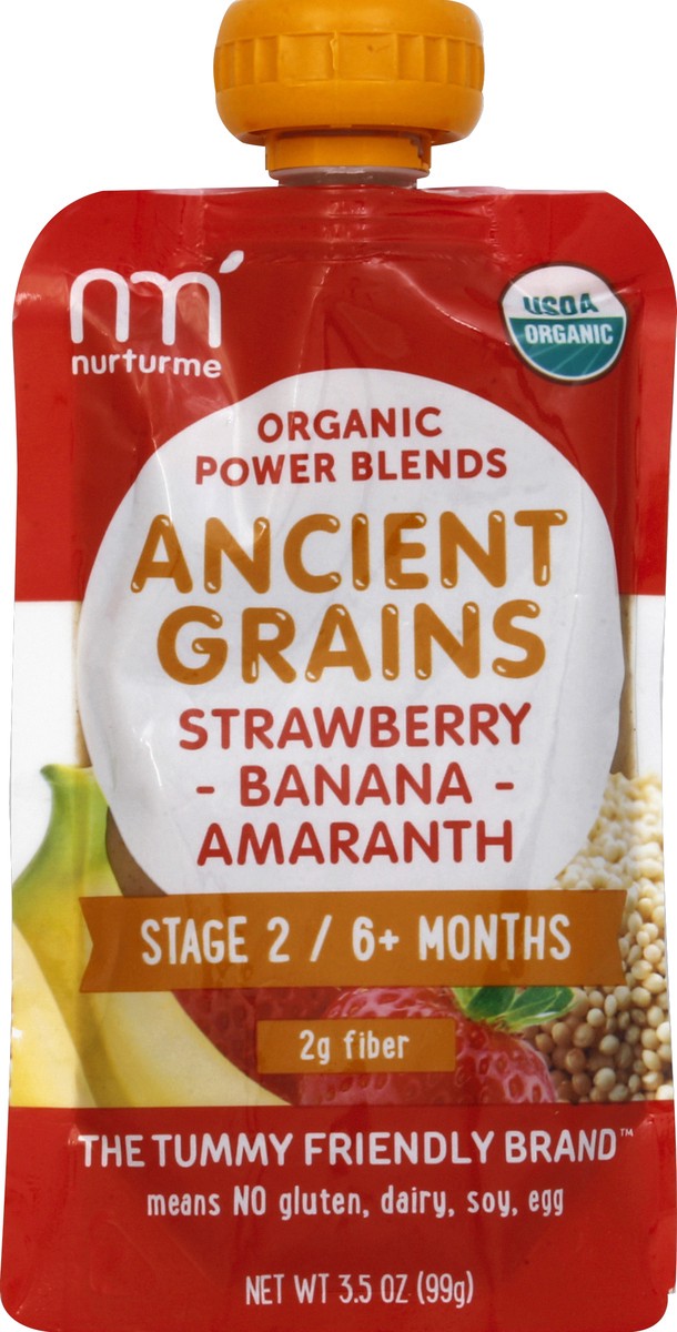 slide 2 of 2, NurturMe Power Blends With Ancient Grains, Strawberry, Banana, Amaranth, 3.5 oz