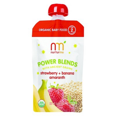 slide 1 of 2, NurturMe Power Blends With Ancient Grains, Strawberry, Banana, Amaranth, 3.5 oz