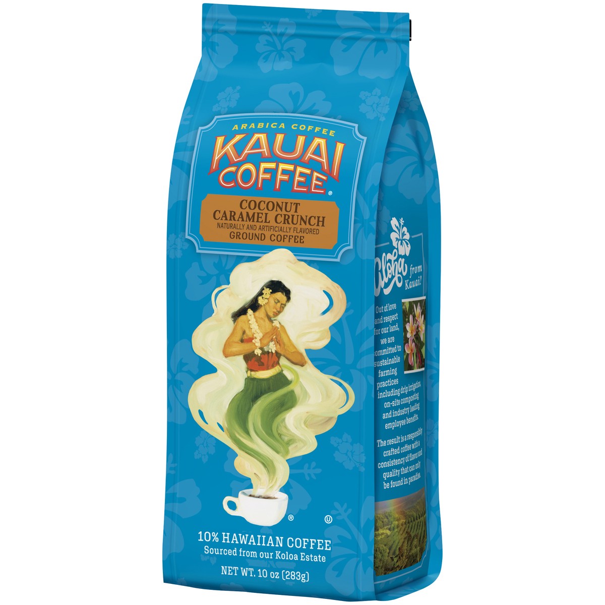 slide 6 of 9, Kauai Coffee Kauai Ground Coffee Coconut Caramel Crunch - 10 oz, 10 oz