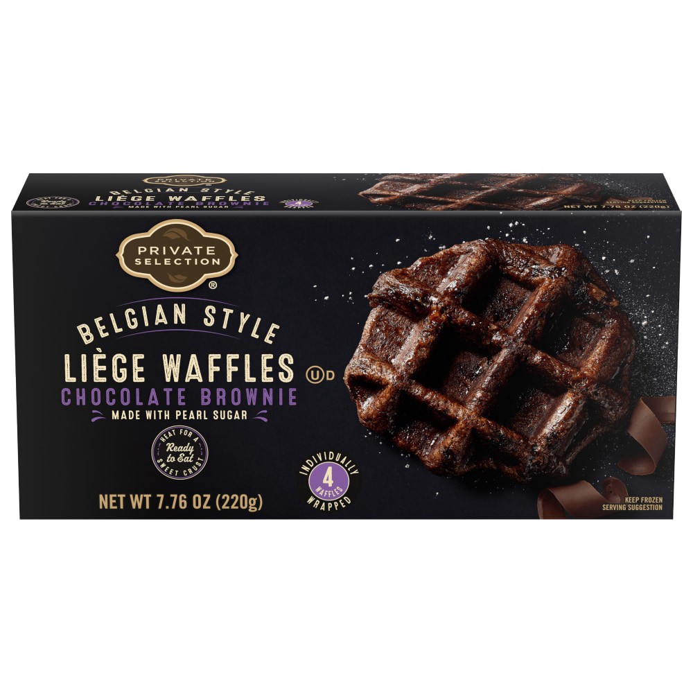 slide 3 of 4, Private Selection Belgian Style Chocolate Brownie Liege Waffles, 4 ct / 7.76 oz