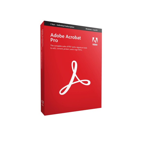 slide 2 of 3, Adobe Acrobat Pro, 12 Month Subscription, Windows/Mac, Product Key, 1 ct