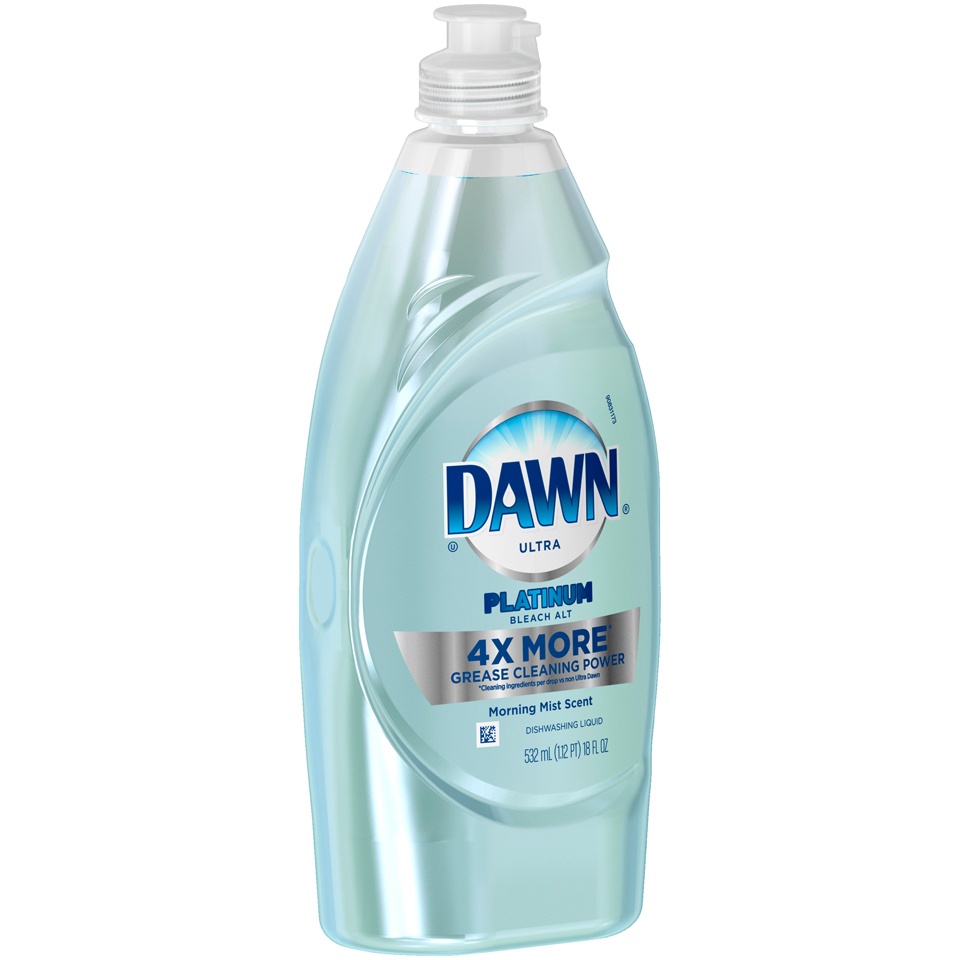 slide 1 of 1, Dawn Ultra Platinum Bleach Alt Morning Mist Scent Dishwashing Liquid, 18 fl oz