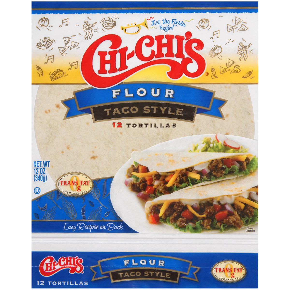 slide 2 of 7, Chi-Chi's Flour Taco Style Tortillas 12 ct Bag, 12 oz