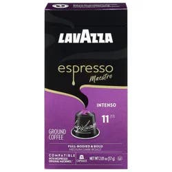 Lavazza Ground Medium-Dark Roast Intenso Espresso Maestro Coffee - 10 Capsules