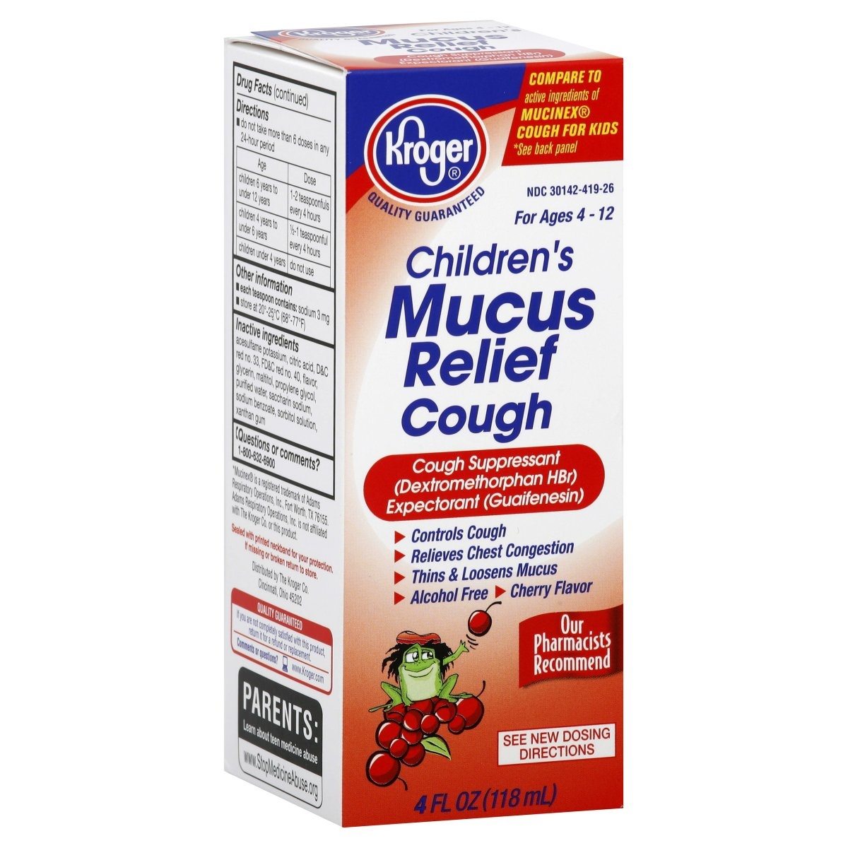 slide 1 of 1, Kroger Children's Mucus Relief, 4 fl oz