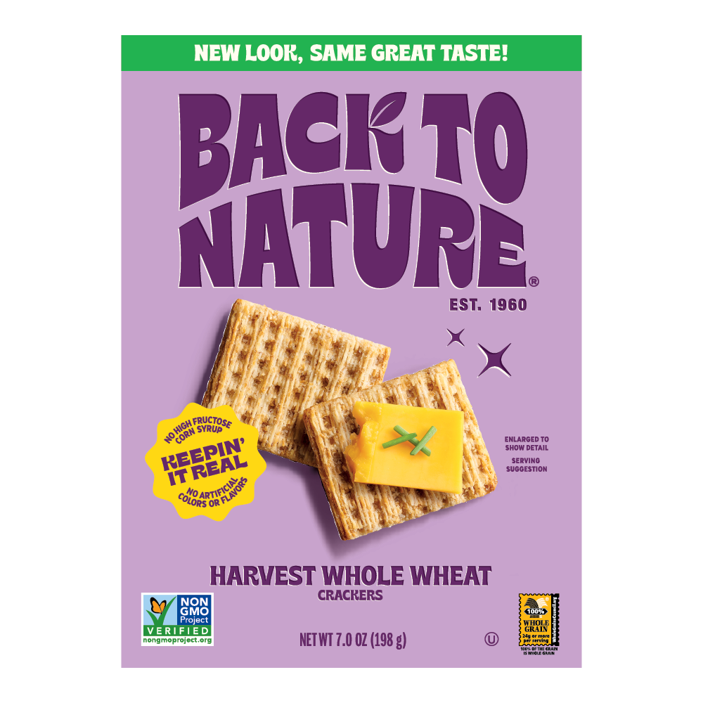 slide 1 of 4, Back to Nature® Harvest Whole Wheat Crackers, 7 oz