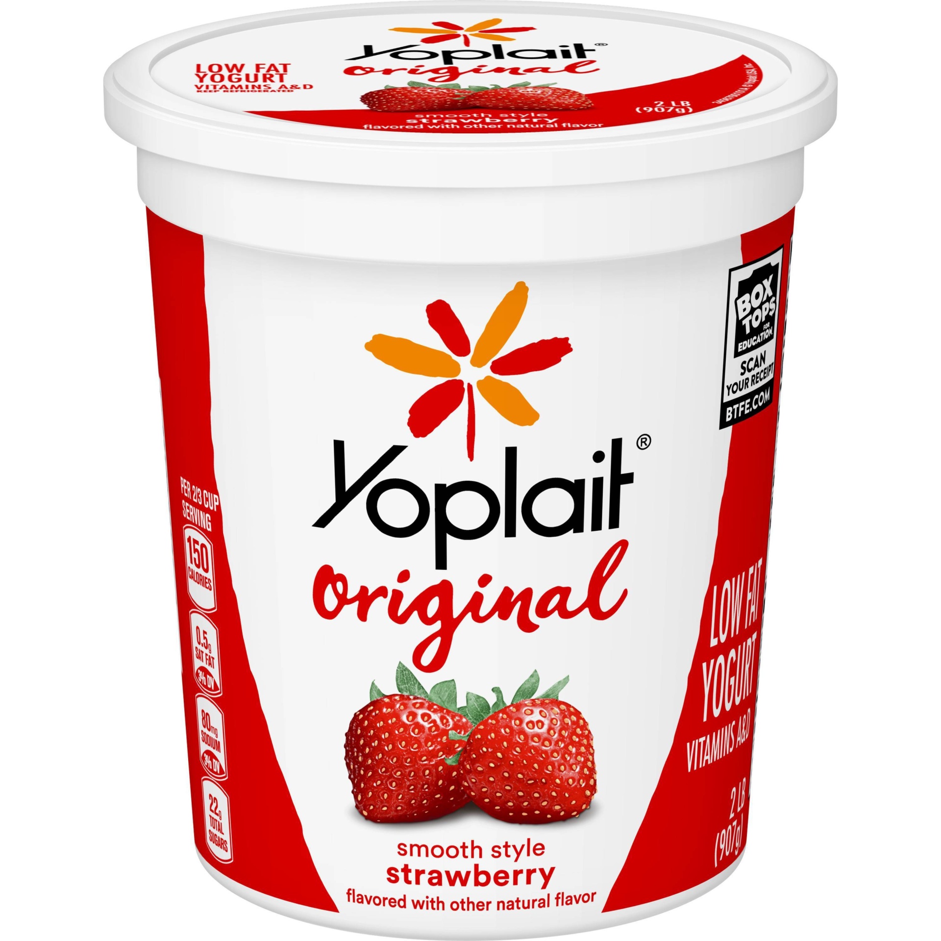 slide 1 of 1, Yoplait Original Yogurt, Low Fat Yogurt, Strawberry Tub, 32 oz