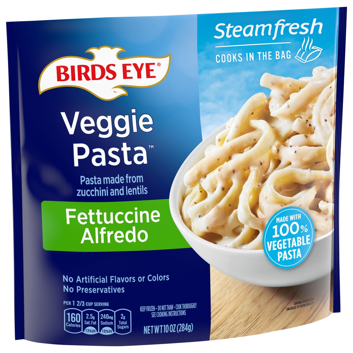 slide 5 of 8, Birds Eye Fettuccine Alfredo Veggie Pasta 10 oz, 10 oz