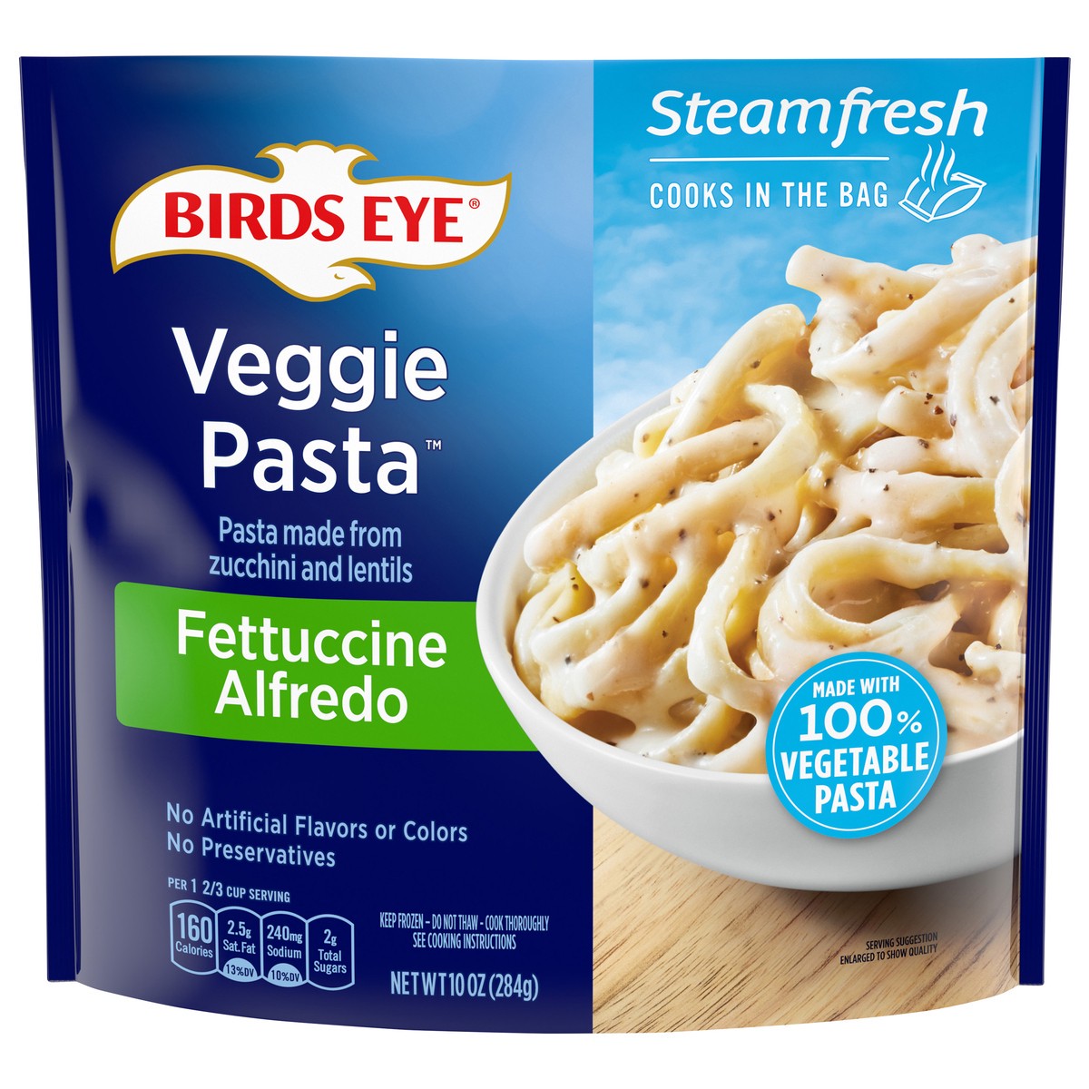 slide 1 of 8, Birds Eye Fettuccine Alfredo Veggie Pasta 10 oz, 10 oz