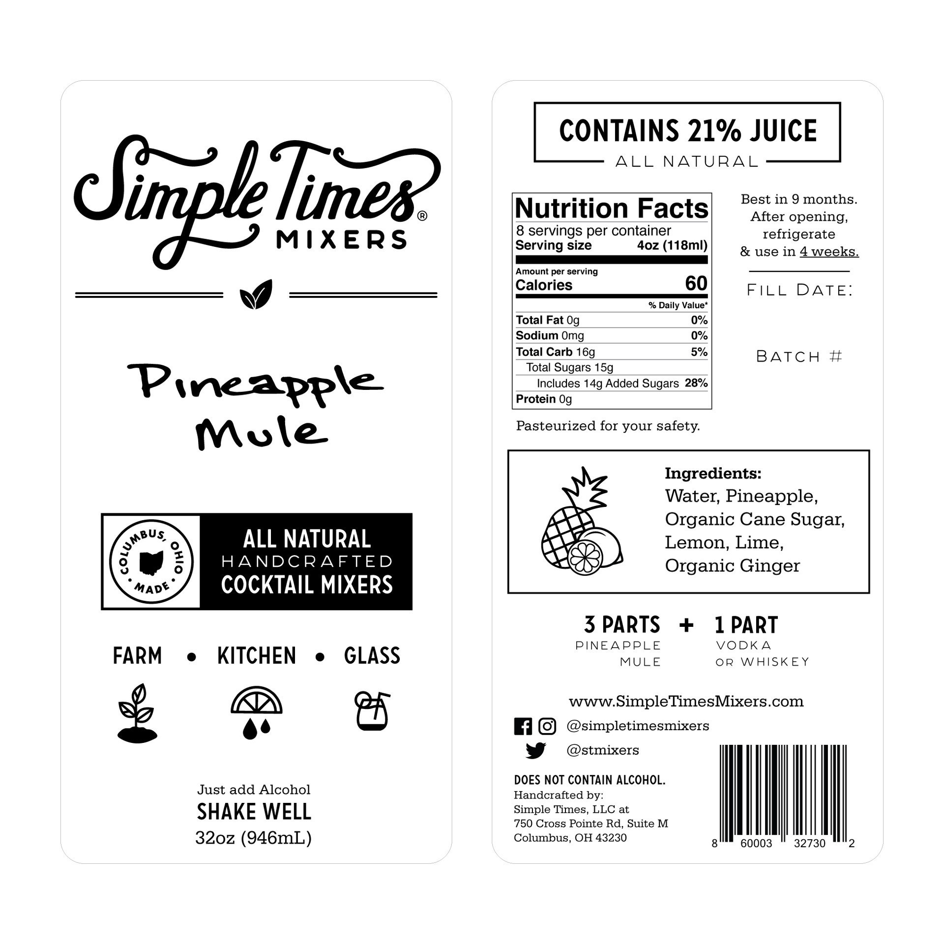 slide 4 of 5, Simple Solution Simple Times Pineapple Mule, 32 oz