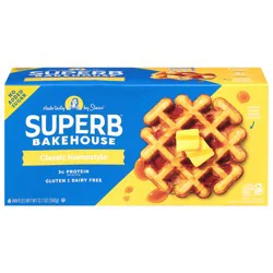 Superb Bakehouse No Added Sugar Classic Homestyle Waffles, 6 Each