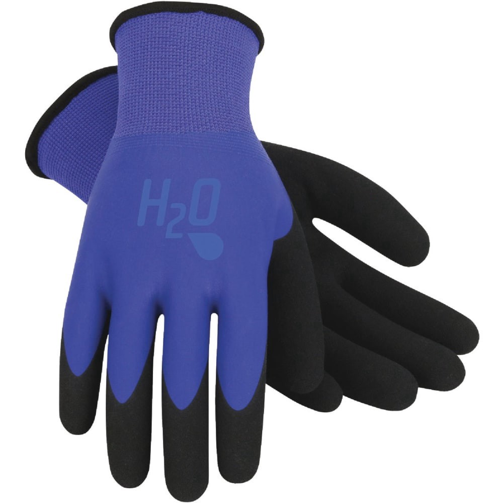 slide 2 of 2, Mud H2O Women's Large Latex Coated Polyester Cobalt Blue Garden Glove Sm7186B/L, 1 ct
