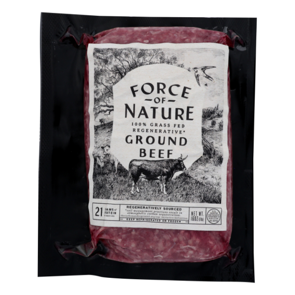 slide 1 of 1, Force Of Nature Grassfed Ground Beef, 16 oz