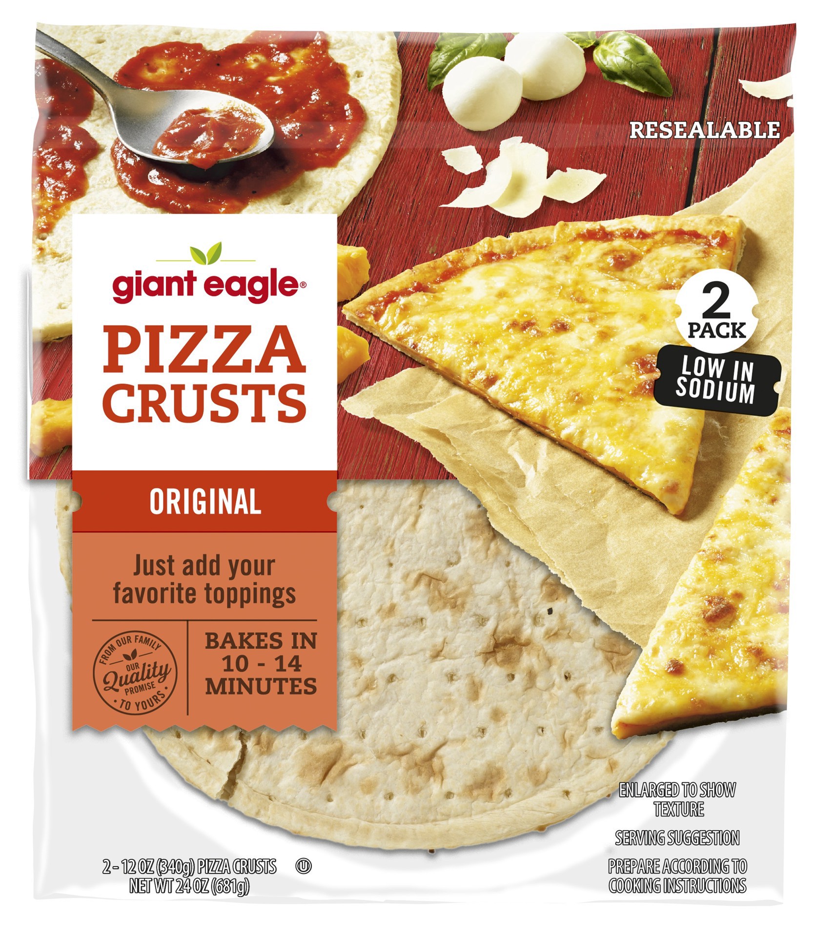 slide 1 of 1, Ge Pizza Crusts, 24 oz