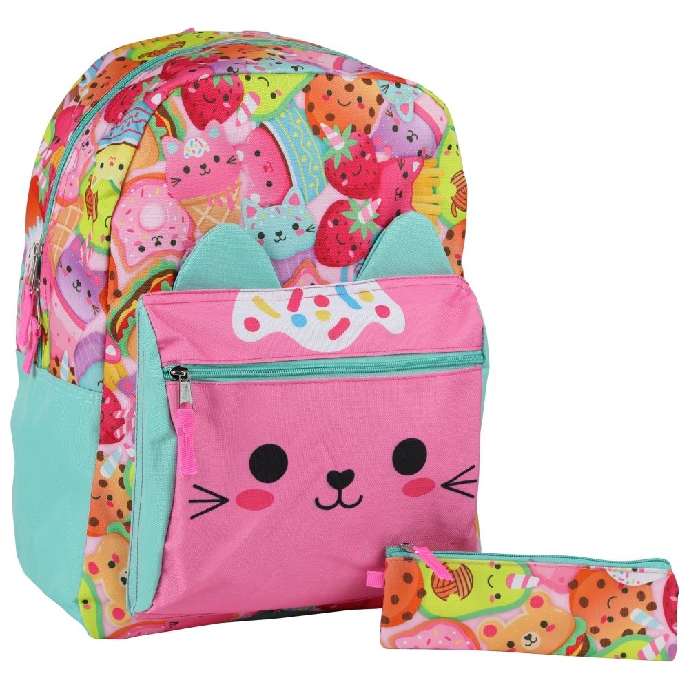 slide 1 of 1, Cudlie Big Face Critter Treats Backpack With Pencil Case, 2 ct