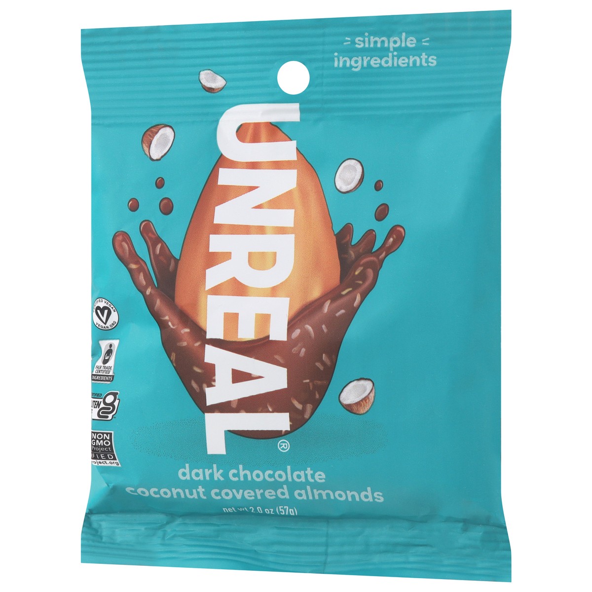 slide 3 of 4, Unreal Dark Chocolate Coconut Covered Almonds 2.0 oz, 2 oz