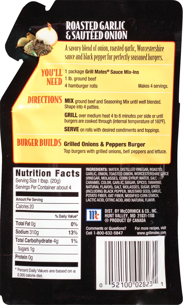 slide 8 of 8, McCormick Grill Mates Roasted Garlic & Sauteed Onion, 2.83 oz, 2.83 oz