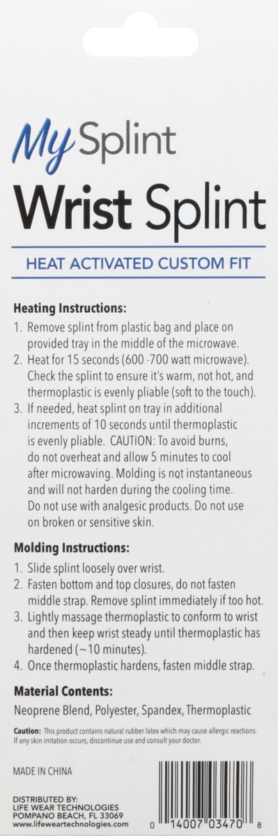 slide 7 of 11, My Splint One Size Wrist Splint 1 ea, 1 ct