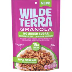 Wilde Terra Apple Cinnamon Granola, 15g Protein, No Added Sugar, Good Source of Fiber, 10.3 oz