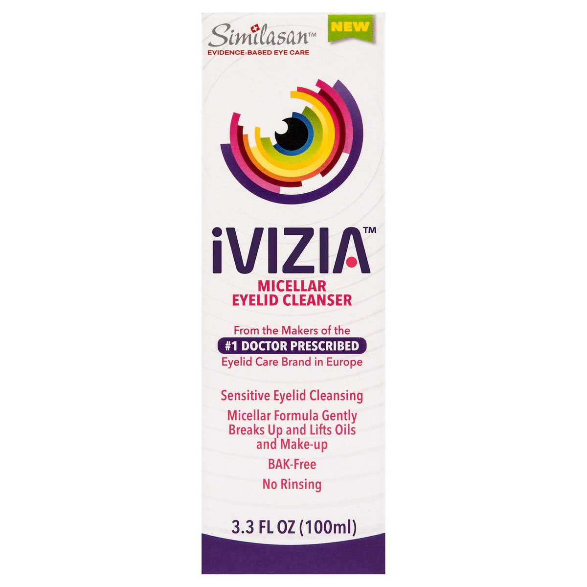 slide 9 of 10, Similasan iVIZIA Micellar Eyelid Cleanser, 3.3 fl oz